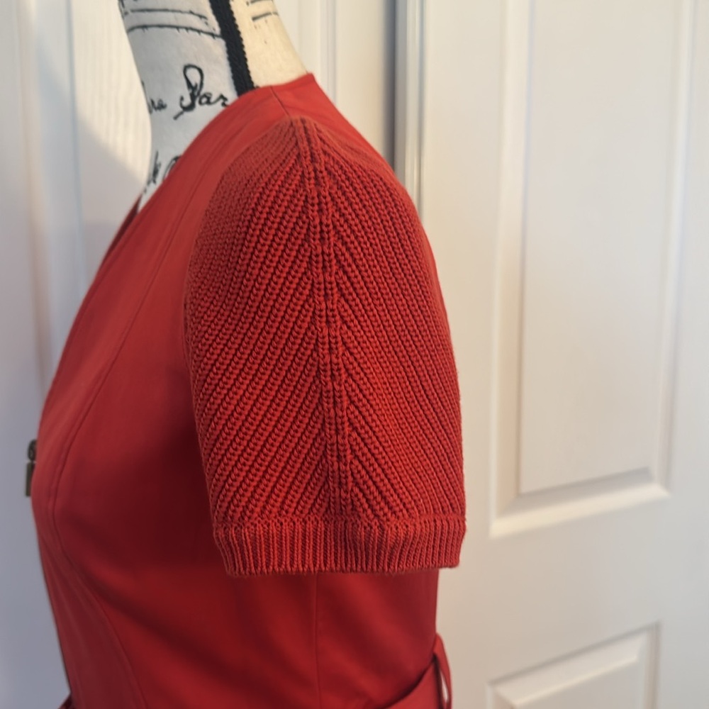 Akris Punto orange/red belted dress - Picture 6 of 11